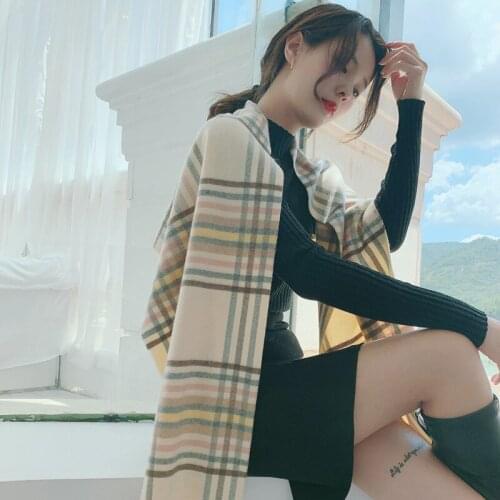 2020 Long Cashmere Wool Scarf Women Winter Wraps Fashion Luxury Brand Plaid Square Scarves With Tassels