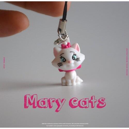 24PCS/lot 2cm Small size exquisite Mary cat Keychain pendant DIY accessories cute cartoon ornaments