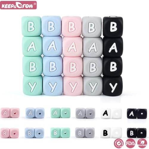 26/40/150pcs 12MM Silicone Letter Beads English Alphabet Personalized Name DIY Rodent Teething Necklace Accessories Baby Teether