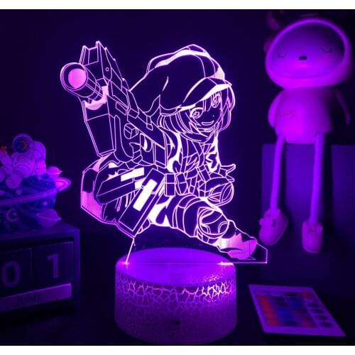 3D Anime Lamp Sword Art Online for Kids Child Birthday Gift Sinon Figure Bedroom Decor Bedside Lamp Manga SAO