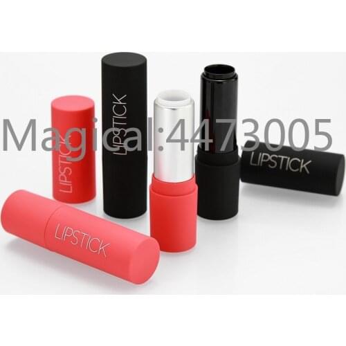 5/10/30/50/100pcs/lot DIY Empty Red/Black Cylindrical Lipstick Tube Handmade Plasticine Texture Lip Balm Tubes Packing Container