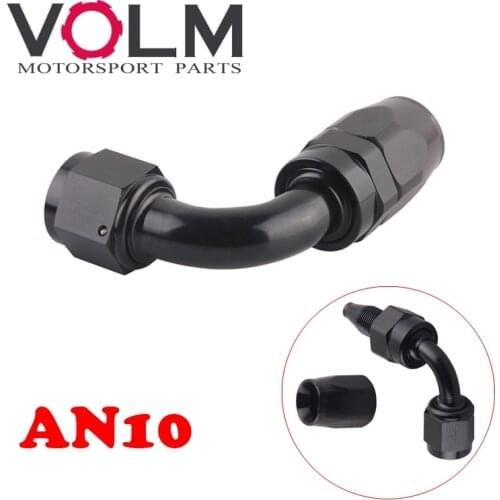 AN10 Straight 45 90 180 Degree Oil Fuel Swivel Hose End Fitting Oil Hose End Adaptor Kit Black JT41