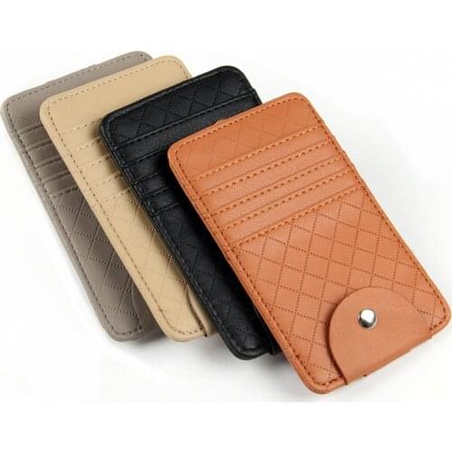 Car Sun Visor Organizer, Sunglass Holder Pen Card Holder Pocket Organizer Registration Document Holder Auto Interior Accessories