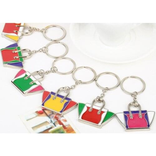FREE SHIPPING BY DHL 200pcs/lot 2015 New Hot Bag Model Keychains Metal Bag Shaped Keyrings for Gifts