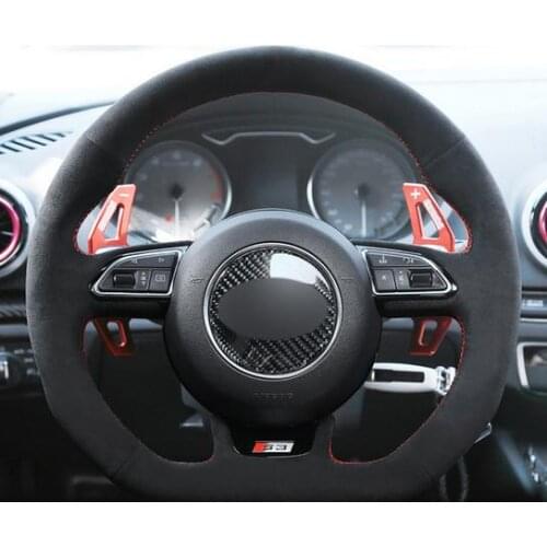 Black Suede Car Steering Wheel Cover for Audi A5 A7 RS 5 RS 7 S3 S4 2013-2015 2016 S5 2013 2014-2017 S6 2013 S7 SQ5