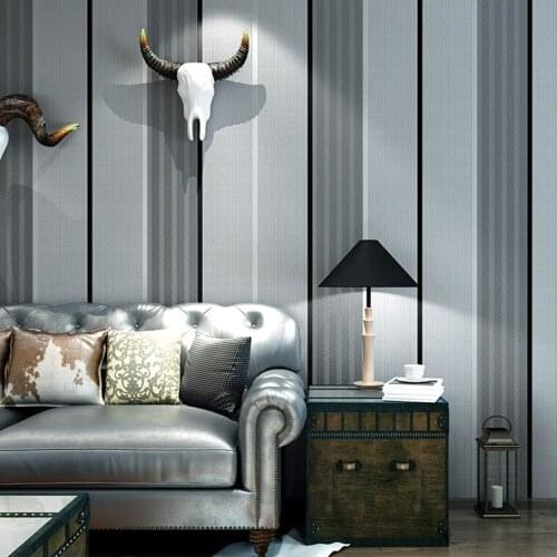 Black, White and Gray Wallpaper Gray Vertical Stripes Wave Geometric Pattern Bedroom Living Room Dining Room TV Background Wall