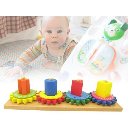 Kids Geometric Gear Building Blocks Shape Cognition Matching Board Puzzle Toy Intelligence Develop Toys