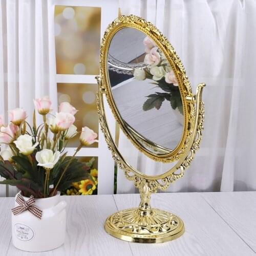 2 Sides Makeup Mirror Stand Table Cosmetic Mirror Plastic Dresser Mirrors Tools