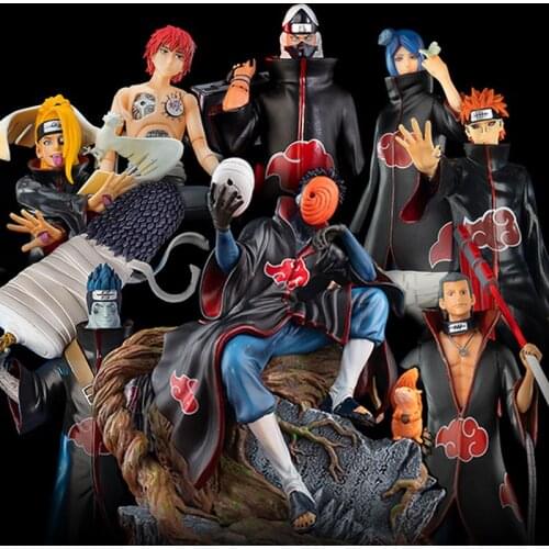 PVC Akatsuki Artist GK Deidara Sasuke Tobi Hidan Sasori Anime Figure Excellent Model Toy Gift Collectibles Statue Decorations