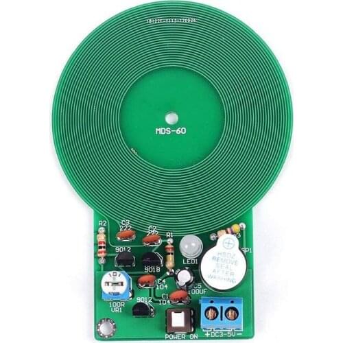 Icstation Less than 60mm Simple Metal Detector,for Assemble Kit DIY Electronic Soldering Practice,Metal Sensor Buzzer Arduino DC