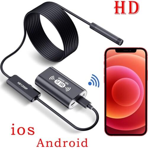 Endoscope Camera for iphone ios 8mm LED IP67 Waterproof sewer Inspection Borescope endoscope camera for cars 1M-10M Soft wire