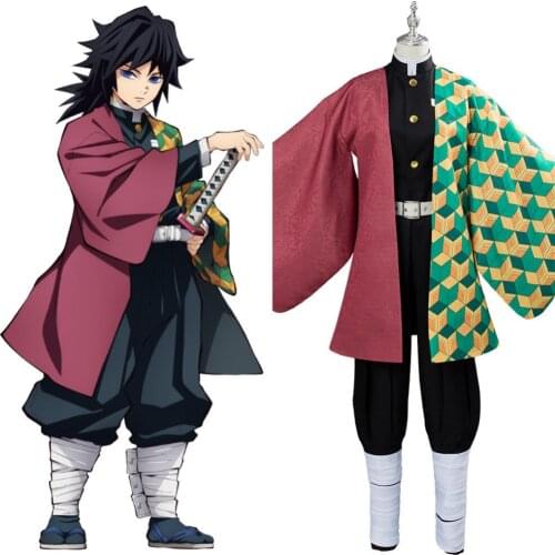 Anime Demon Slayer: Kimetsu no Yaiba Cosplay Tomioka Giyuu Cosplay Costume Outfit Men Women Suit Halloween Carnival Costume