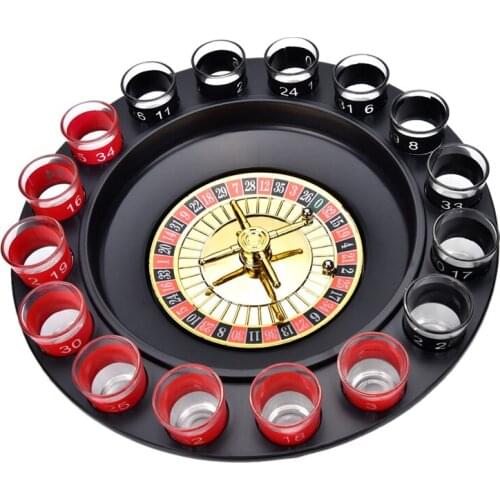 Creative Novelty Russia Drinking Turntable Shot Glass Drinking Game Roulette Set With 16 Shot Glasses Adult Party Drinking Set