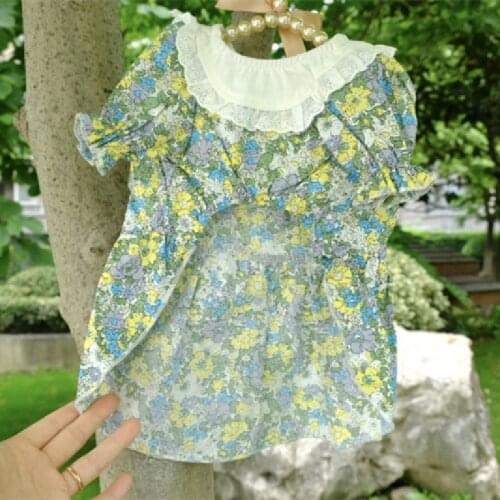 Summer Pet Clothes Cute Floral Dog Dress Cat Puppy Skirt Yorkshire Terrier Poodle Pomeranian Bichon Schnauzer Pet Clothing 2021