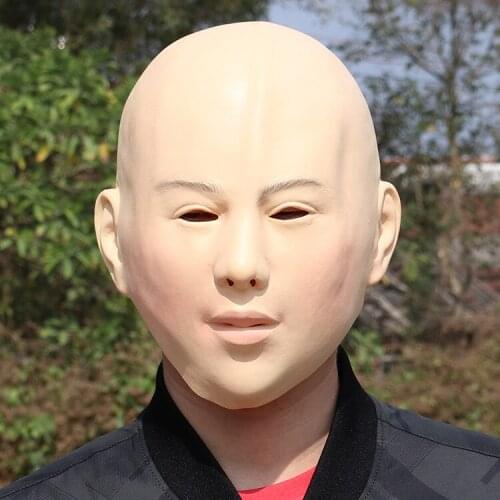 Bald Beauty Mask Halloween DIY Fancy Dress Costume Masquerade Party Prop Full Face Mask Man Women Latex Mask
