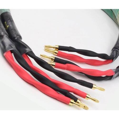 Mcintosh 4 Core 4N OFC Core Silver Plated Hifi Audio Speaker Cable Wire Pure Copper Banana or Spade Y Plug Biwire or Single Wire