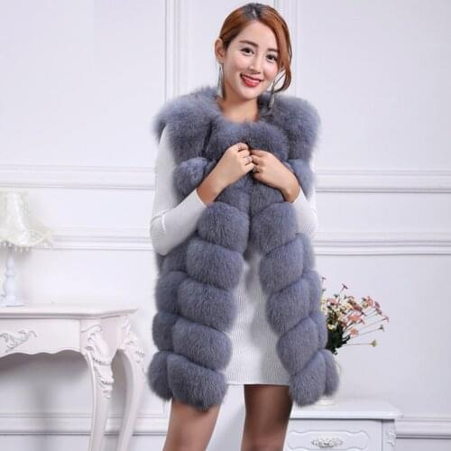 Fur coat female winter whole skin fox fur vest long vest Korean Slim thin womens clothing clearance special