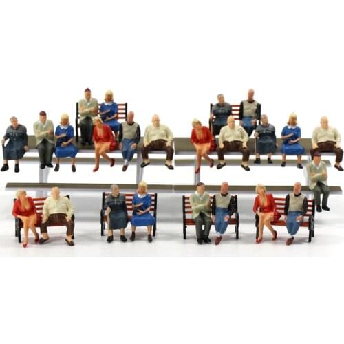 24pcs Model Railway O scale Seated Figure 1:43 Painted Sitting People Park Layout P4804