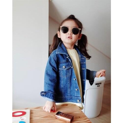 Fashion Baby Girls Boys Spring Autumn Jeans Jacket Long Sleeve Pocket Denim Jacket Coat Children Fashion Street Wear
