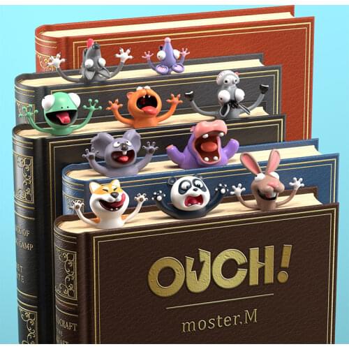 Newest Panda Shiba Inu Funny Creative PVC Book Markers 3D Bookmarks Cartoon Animal Bookmark Eal Octopus School Supplies