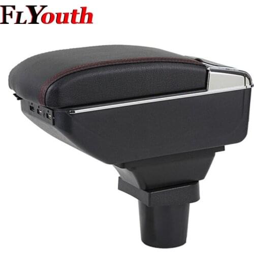 For Mitsubishi Colt 2005-2011 Armrest Box Usb Charging Heighten Double Layer Central Store Content Cup Holder Ashtray Accessory