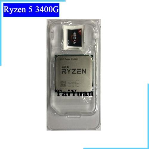 AMD Ryzen 5 3400G R5 3400G 3.7 GHz Quad-Core Eight-Thread 65W CPU Processor L3=4M YD3400C5M4MFH Socket AM4 New but no fan