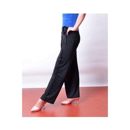 Latin dance modern dance straight slender Latin dance pants button decorations P12007