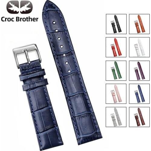 Animal Skin Watch Band Strap10mm 12mm 14mm 16mm 18mm 20mm 22mm 24mm WristBelt High Quality Genuine Leather White with packaging