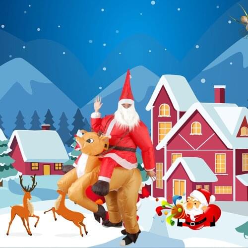 Christmas Santa Claus Costume Inflatable Cosplay Santa Claus Clothes Fancy Dress In Christmas Costume Suit For Adults