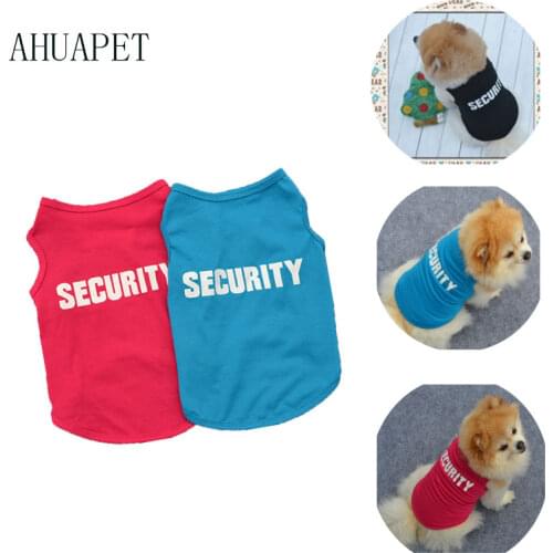 Security Dog Shirt Yorkshire Terrier Dog T shirt Pet Clothes Vest Summer Pets Dogs Cotton Clothes Shirts Apparel Clothes For E