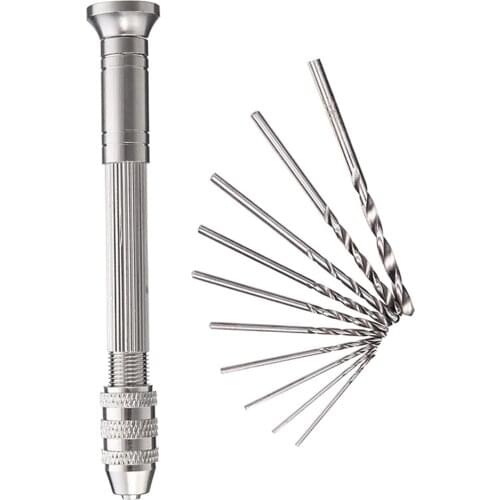 Jewelry Craft Hand Pin Hole Drill Rotary Jewelers Burs Drilling Chuck Clamp 0.3-3.2mm Mini Precise Hand Twist Drill