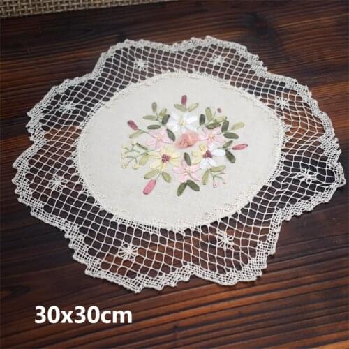 Universal cotton crochet tablecloth, handmade mesh button teapot mat, coffee mat, vase mat, Christmas decorative mat