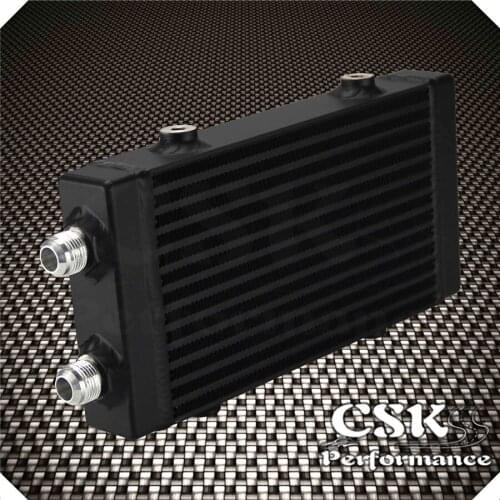 Universal Small Bar and Plate Dual Pass Black Oil Cooler Core:9.5"x5.5"x1.58" black/silver