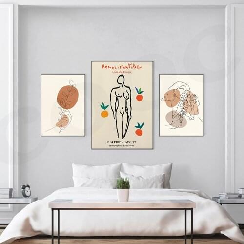 Vintage Henri Matisse Retro Posters and Prints Fruit Abstract Line Feature Wall Art Canvas Painting for Living Room Home Decor