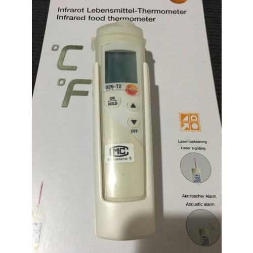 Testo 826-T2 Visual and Acoustic Alarm Non-destructive Manner Infrared Food Thermometer 0563 8282 For Yoghurts/Meat