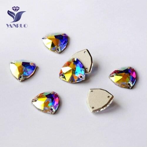 YANRUO 3272 All Sizes AB Trilliant Flat Back DIY Crafts Stones And Crystal Strass Glass Sew On Rhinestones For Needlework