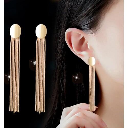 Ladies Shiny Earrings Fashion Hot Long Tassel Earrings Alloy Personality Creative Shiny Earrings Girls Gift серьги женские #40