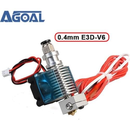 0.4mm E3D-V6 Metal 3D Printer Extrusion Head Nozzle With Fan 1.75/3.0mm Free Shipping