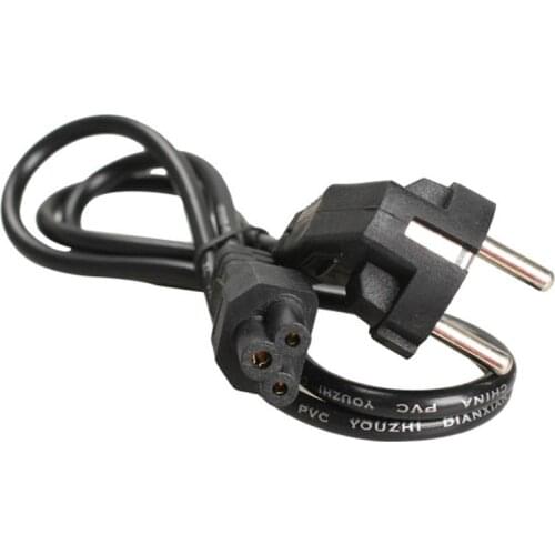 1M EU 3 Prong 2 Pin AC Laptop Power Cord Adapter Cable for laptops game players cameras printers Black