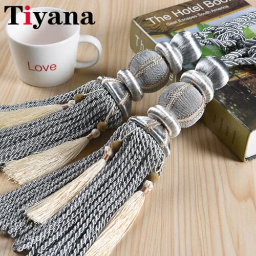 Tassel curtain tie backs Curtain Strap Tassel Curtain Holder Hanging Ball Rope Pendant Curtain Accessories Decor CP093X