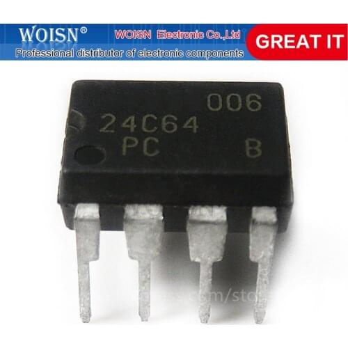 10PCS AT24C64 AT24C64ADIP8 DIP 24C64 DIP new original In Stock