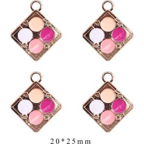 10pcs/Lot Face Powder 20*25mm Diy Handmade Oil Enamel Charms Design for Jewelry Making Earring Bracelet or Necklace