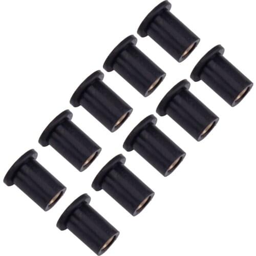 10pcs Motorcycle Metric Rubber Fairing Cowl Fastener Well Nuts Wind Screen Shield Accessories M4 4mm