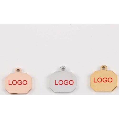 13*13.5mm Irregular Tag Charms Stainless Steel Mirror Polished Bracelet Charms Blank Stamp Jewelry Charm 20pcs/lot