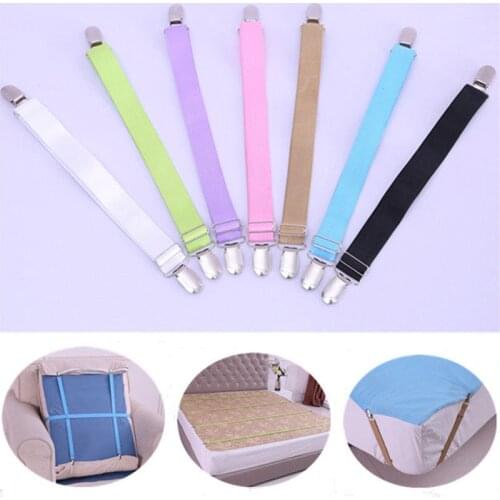 2Pcs/Set Elastic Bed Sheet Clip Adjustable Bed Sheet Mattress Cover Blankets Double Head Clips Holder Fasteners Straps Grippers