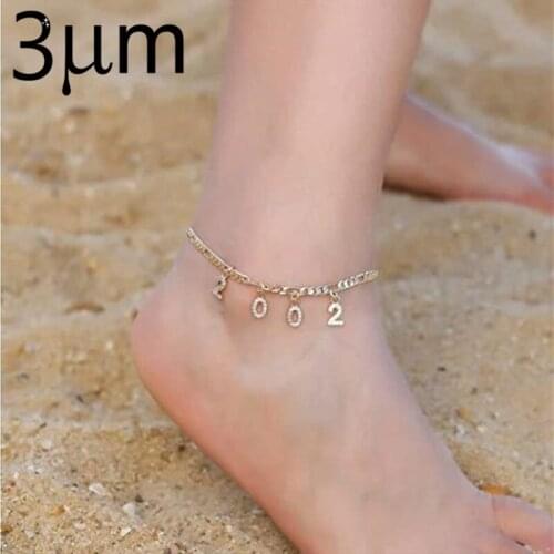3UMeterBirth Year Number Ankle Bracelets for WomenDainty CZ Date Anklet Personalized Bracelets for Women Beach Foot Jewelry Gift