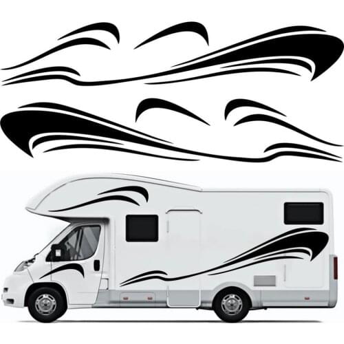 6Pcs/Set BK Universal Car Body Door Waterproof Stripe Pattern Sticker Decal