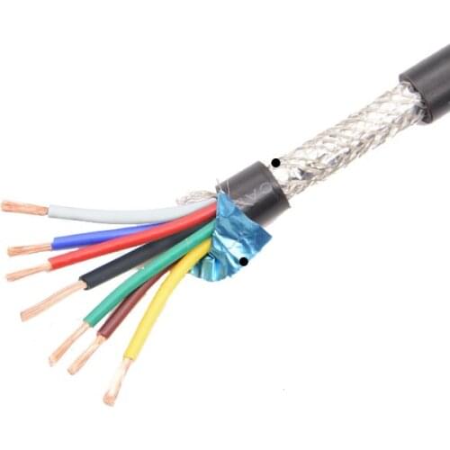 Free shipping 10M pure copper 0.3 0.5 0.75 1 1.5 square 6 core RVVP Shielded Cable for Audio, inverter and , signal wire