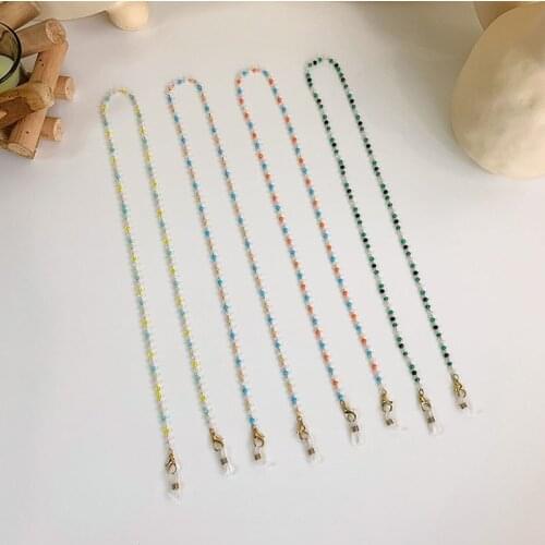 Color Crystal Glasses Chain Mask Chain Japan And South Korea Fashion Glasses Rope Mask Rope Anti-Lost Hanging Neck Hanging Chain