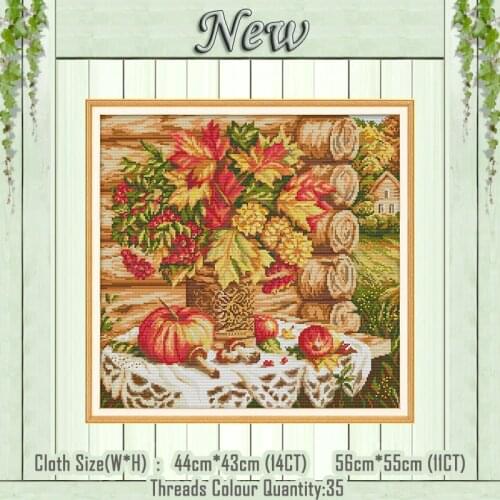 Harvest Of Autumn decor painting counted printed on the canvas DMC 11CT 14CT kit Chinese Cross Stitch embroidery needlework Sets